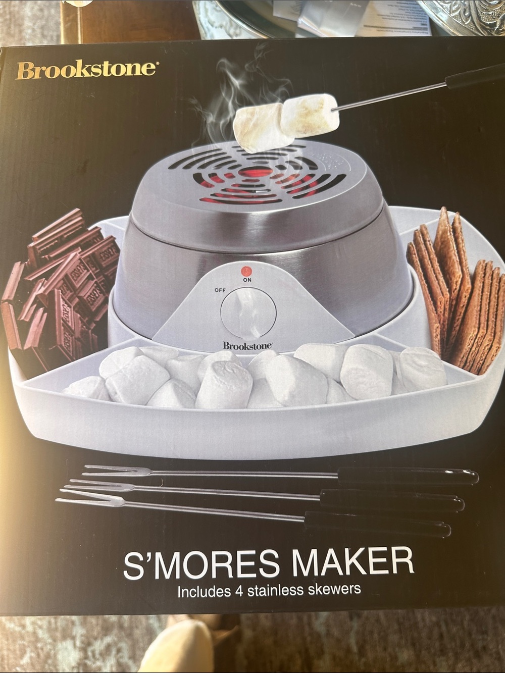 Brookstone Indoor S'mores Maker stainless steel/white Brand NEW/ NEVER opened